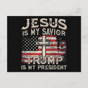 Jesus Är Min Frälsare Trump Är Min President Ameri Helg Vykort