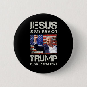 Jesus Är Min Frälsare Trump Är Min President Ameri Knapp