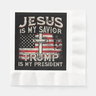 Jesus Är Min Frälsare Trump Är Min President Ameri Pappersservett