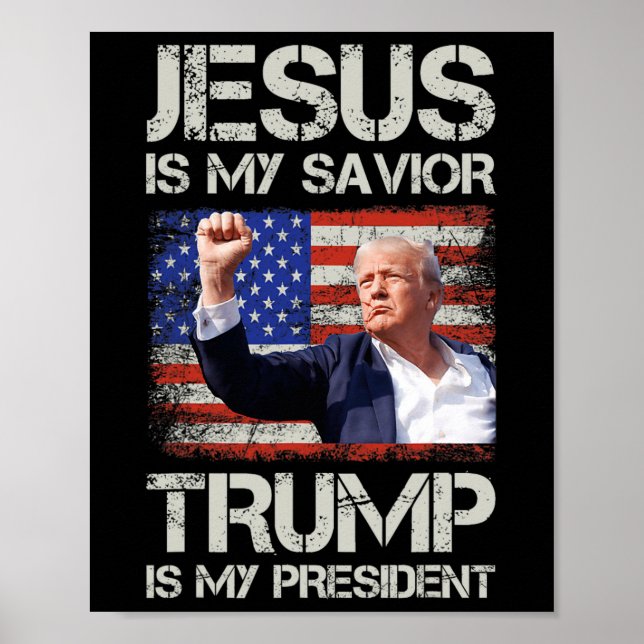 Jesus är min frälsare Trump är min president Ameri Poster (Framsidan)