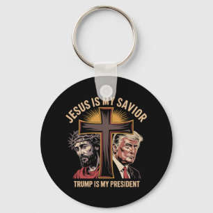 Jesus är min frälsare Trump är min president Bibli Nyckelring