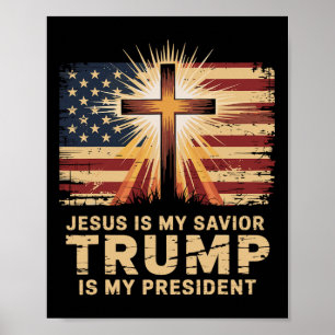 Jesus Är Min Frälsare Trump Är Min President Bibli Poster