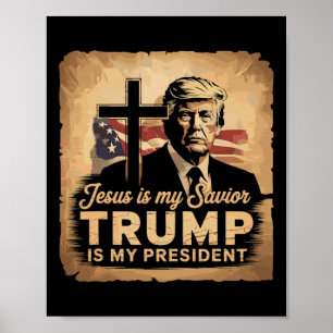 Jesus Är Min Frälsare Trump Är Min President Bibli Poster