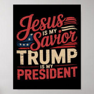 Jesus Är Min Frälsare Trump Är Min President Bibli Poster