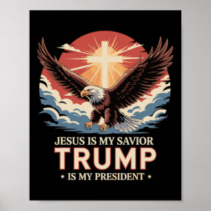 Jesus Är Min Frälsare Trump Är Min President Bibli Poster