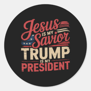 Jesus Är Min Frälsare Trump Är Min President Bibli Runt Klistermärke
