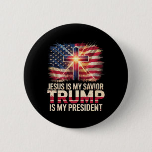 Jesus Är Min Frälsare Trump Är Min President Krist Knapp