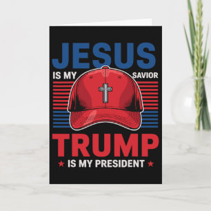Jesus Är Min Frälsare Trump Är Min President Krist Kort