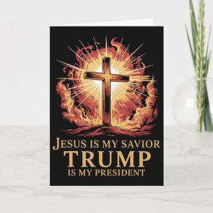 Jesus Är Min Frälsare Trump Är Min President Krist Kort