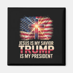 Jesus Är Min Frälsare Trump Är Min President Krist Magnet