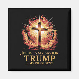 Jesus Är Min Frälsare Trump Är Min President Krist Magnet
