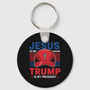 Jesus Är Min Frälsare Trump Är Min President Krist Nyckelring