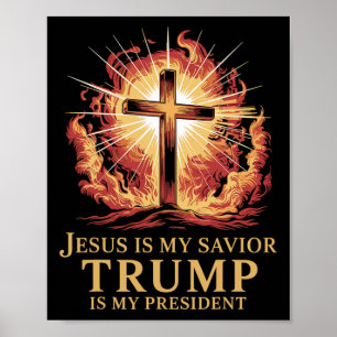 Jesus Är Min Frälsare Trump Är Min President Krist Poster