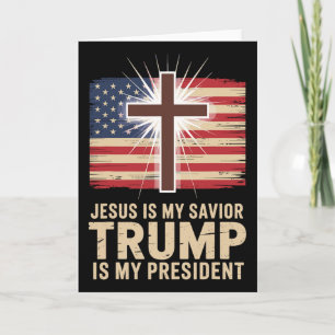 Jesus Är Min Frälsare Trump Är Min President Polit Kort