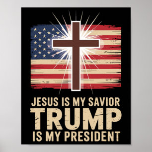 Jesus Är Min Frälsare Trump Är Min President Polit Poster