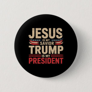 Jesus Är Min Frälsare Trump Är Min President Pro-t Knapp