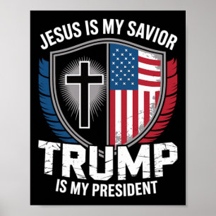 Jesus Är Min Frälsare Trump Är Min President Pro-t Poster