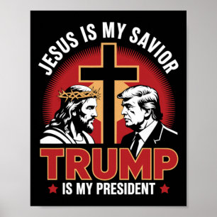 Jesus Är Min Frälsare Trump Är Min President Pro-t Poster