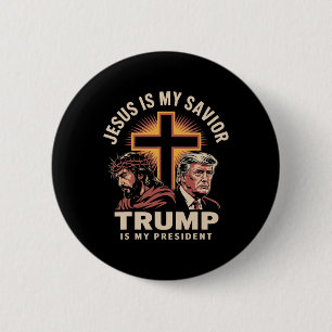Jesus Är Min Frälsare Trump Är Min President Relig Knapp