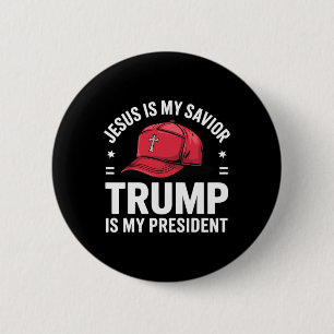 Jesus Är Min Frälsare Trump Är Min President Relig Knapp