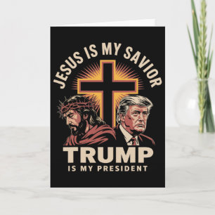 Jesus Är Min Frälsare Trump Är Min President Relig Kort