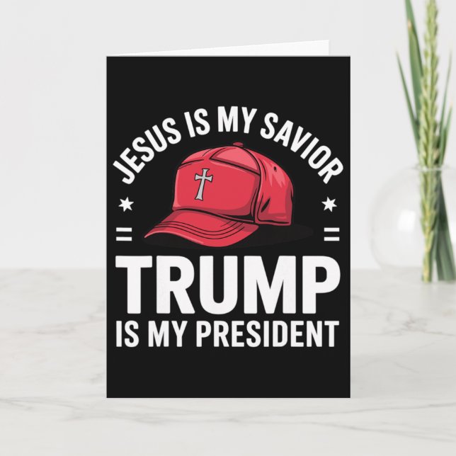 Jesus Är Min Frälsare Trump Är Min President Relig Kort (Framsida)