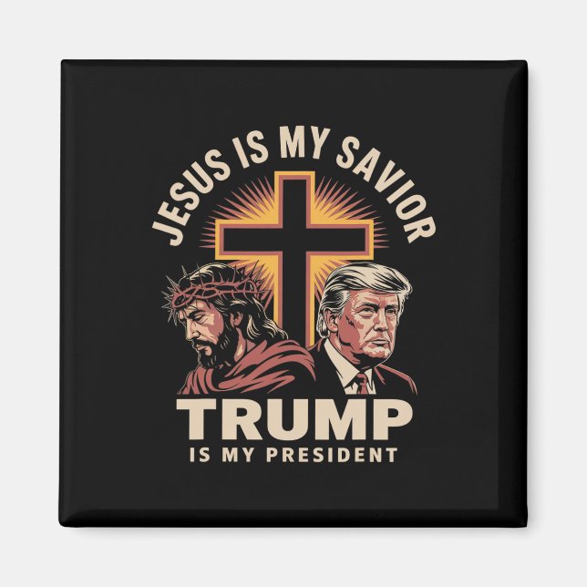 Jesus är min frälsare Trump är min president relig Magnet (Framsidan)