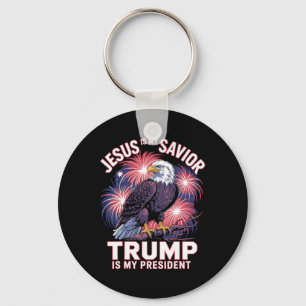 Jesus är min frälsare Trump är min president relig Nyckelring