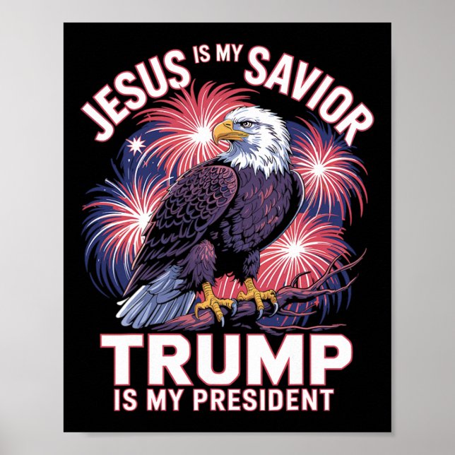 Jesus är min frälsare Trump är min president relig Poster (Framsidan)