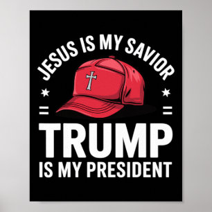 Jesus Är Min Frälsare Trump Är Min President Relig Poster