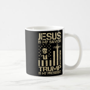 Jesus Är Min Frälsare Trump Är Min President Trump Kaffemugg