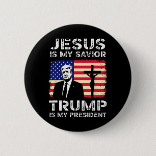 Jesus Är Min Frälsare Trump Är Min President Trump Knapp