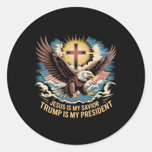Jesus Är Min Frälsare Trump Är Min President Trump Runt Klistermärke