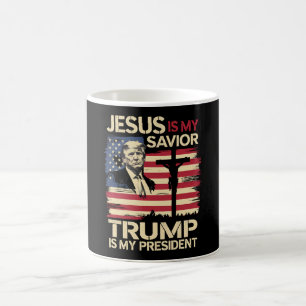 Jesus Är Min Frälsare Trump Är Min President USA F Kaffemugg