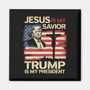 Jesus Är Min Frälsare Trump Är Min President USA F Magnet