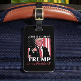 Jesus Är Min Frälsare Trump Är Min President Val Bagagebricka