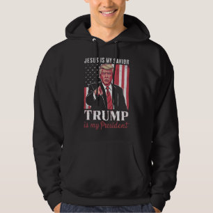 Jesus Är Min Frälsare Trump Är Min President Val Hoodie