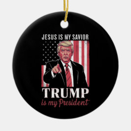 Jesus Är Min Frälsare Trump Är Min President Val Julgransprydnad Keramik