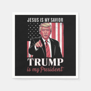Jesus Är Min Frälsare Trump Är Min President Val Pappersservett