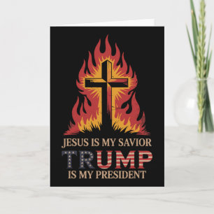 Jesus Är Min Frälsare Trump Min President Biblisk  Kort