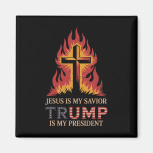 Jesus är min frälsare Trump min president Biblisk Magnet
