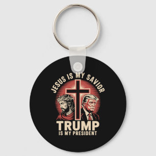 Jesus Är Min Frälsare Trump Min President Biblisk  Nyckelring