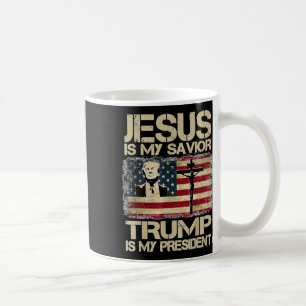 Jesus är min frälsare Trump min president kristen Kaffemugg
