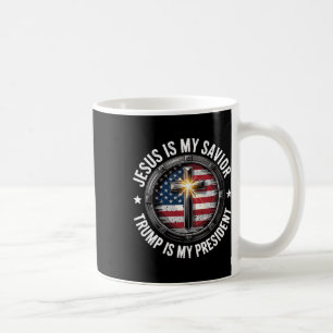 Jesus Är Min Frälsare Trump Min President Kristen  Kaffemugg
