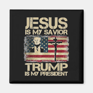 Jesus Är Min Frälsare Trump Min President Kristen Magnet