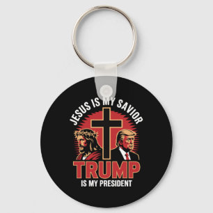Jesus Är Min Frälsare Trump Min President Kristen Nyckelring