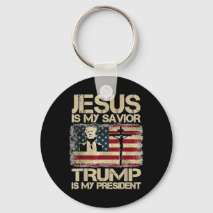 Jesus Är Min Frälsare Trump Min President Kristen Nyckelring