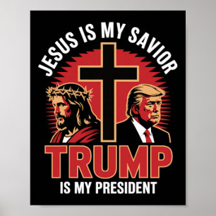Jesus Är Min Frälsare Trump Min President Kristen Poster