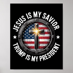 Jesus Är Min Frälsare Trump Min President Kristen  Poster