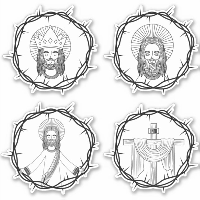 Jesus är min frälsningsetikett klistermärken (Framsida)